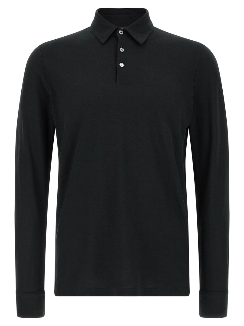 Polo ZANONE en coton noir