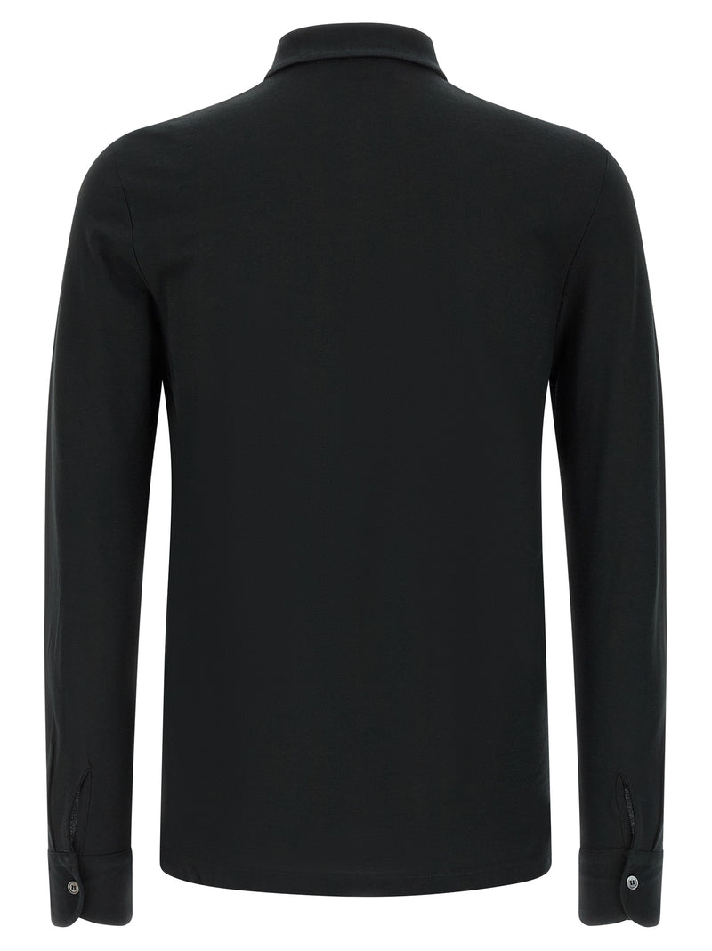 Polo ZANONE en coton noir