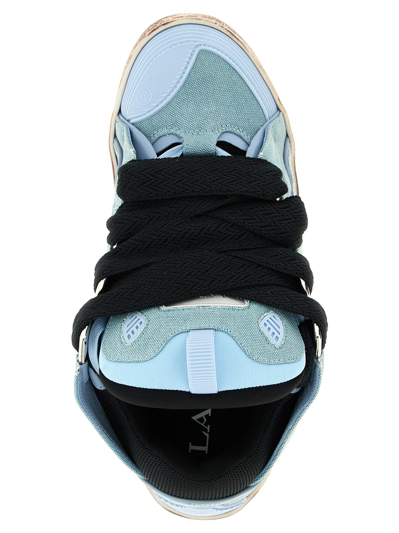 Lanvin Blue Cotton Athletic Sneakers