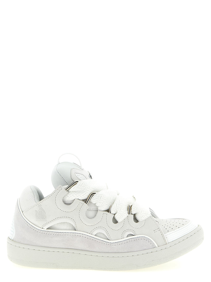 Lanvin White Calfskin Chunky Sneakers - Curb Model