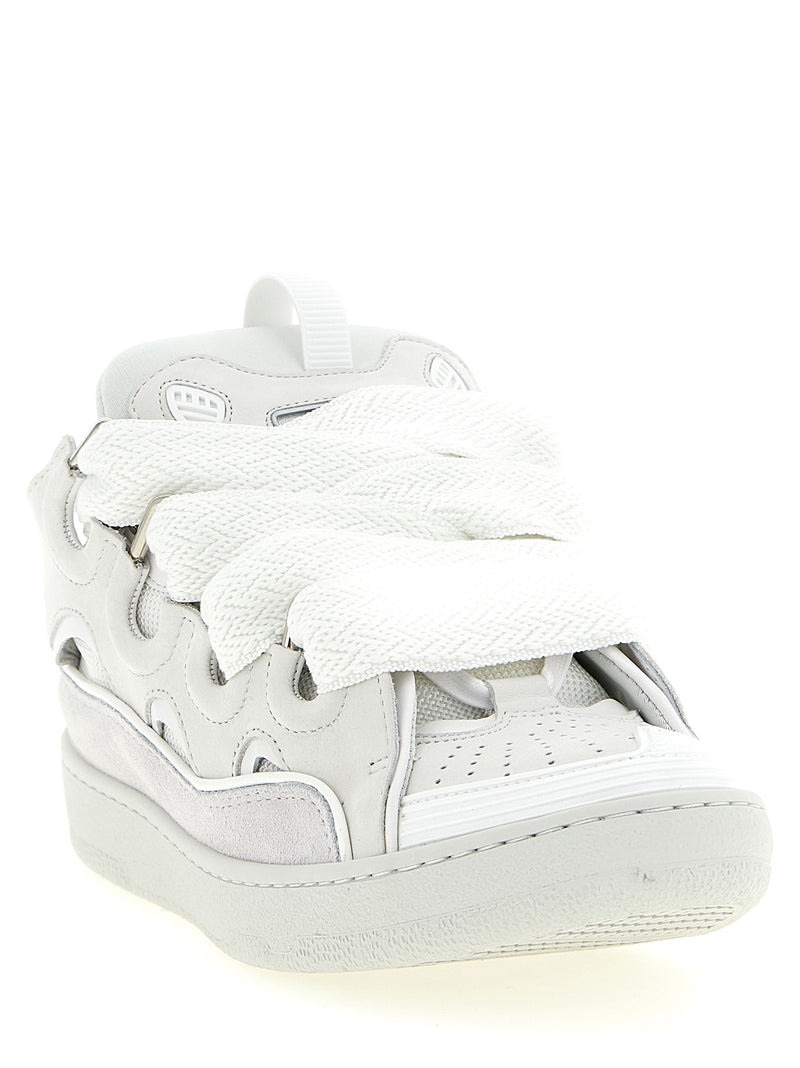 Lanvin White Calfskin Chunky Sneakers - Curb Model