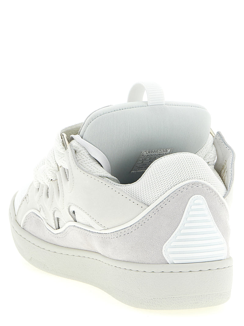 Lanvin White Calfskin Chunky Sneakers - Curb Model