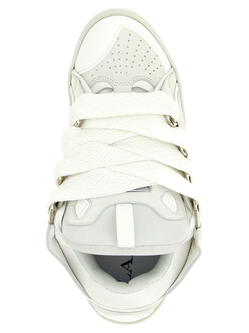 Lanvin White Calfskin Chunky Sneakers - Curb Model
