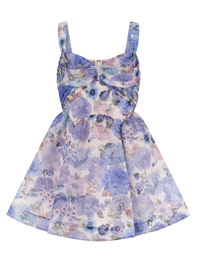 Zimmermann Rebellion Blue Linen Short Dress