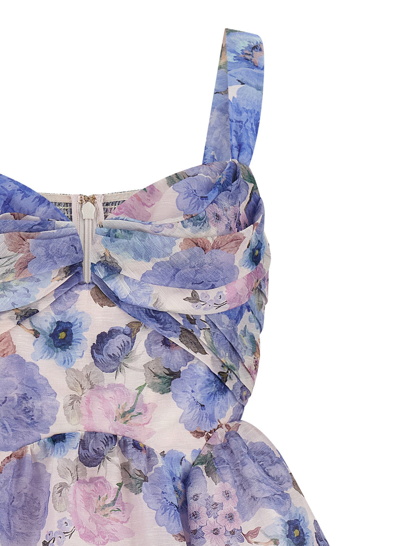 Zimmermann Rebellion Blue Linen Short Dress