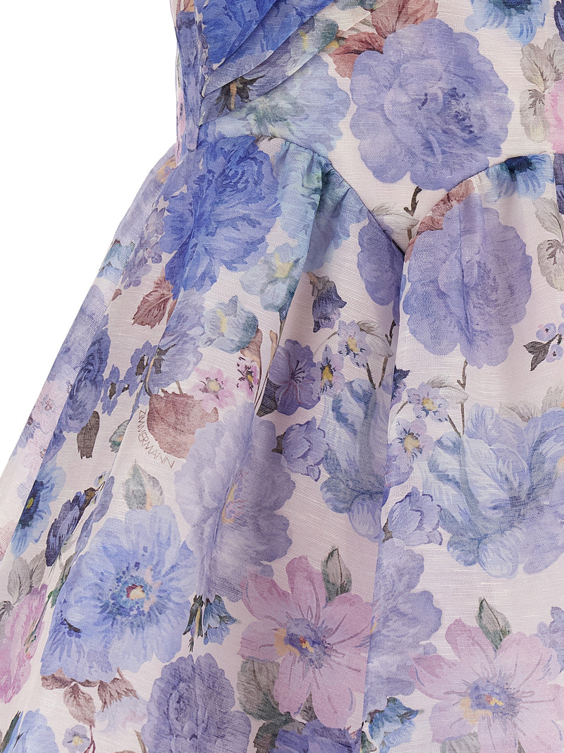 Zimmermann Rebellion Blue Linen Short Dress