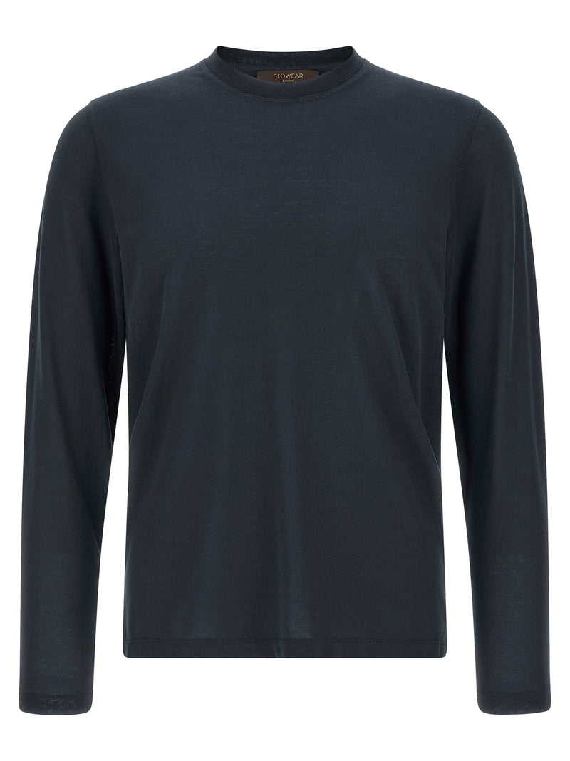ZANONE Blue Cotton T-Shirt