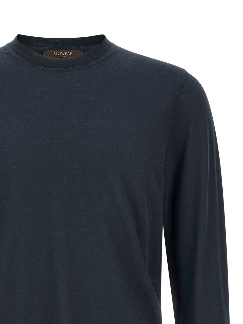 ZANONE Blue Cotton T-Shirt