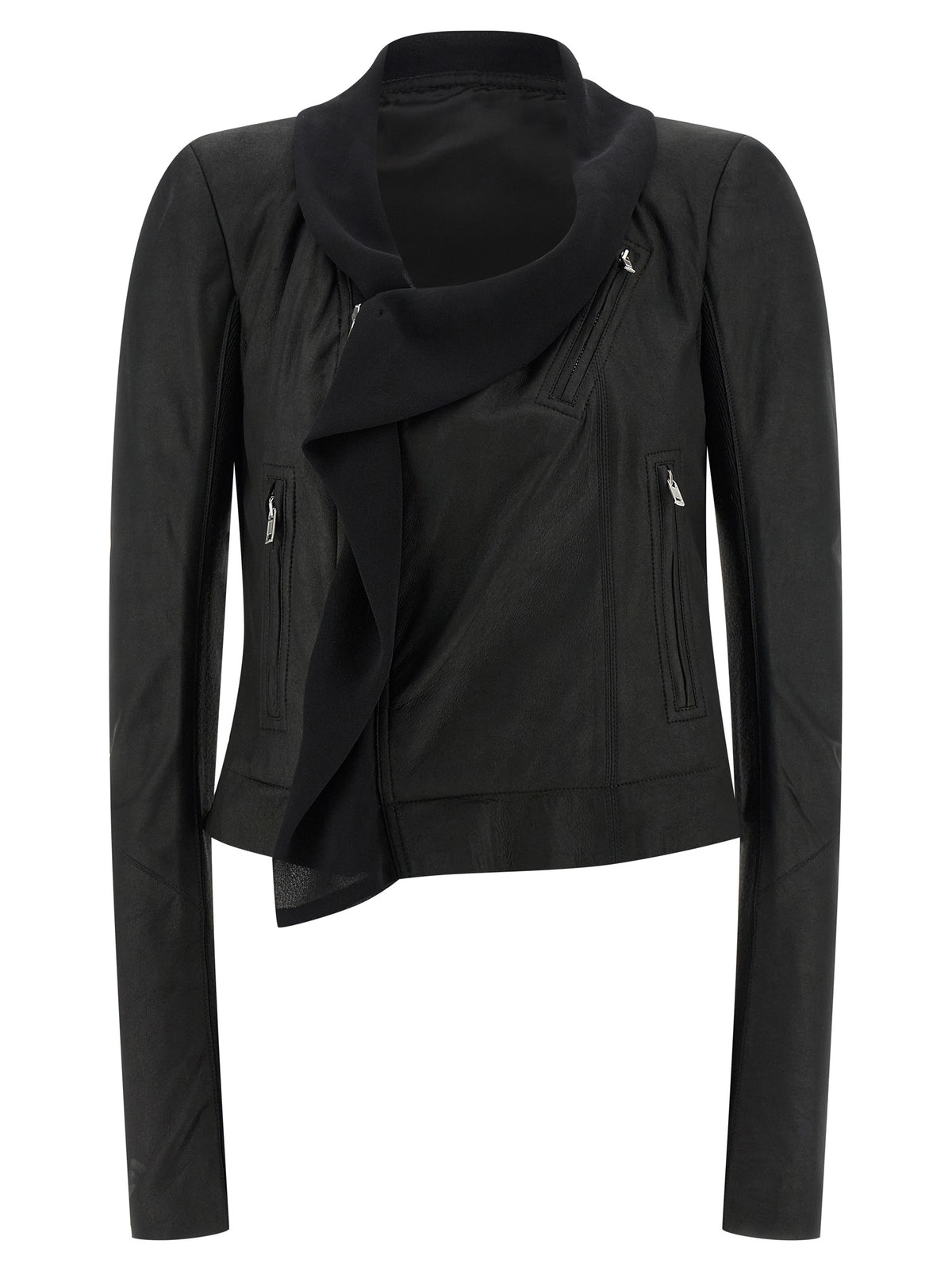 Rick Owens Black Lamb Leather Leather Jacket