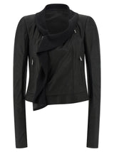 Rick Owens Black Lamb Leather Leather Jacket