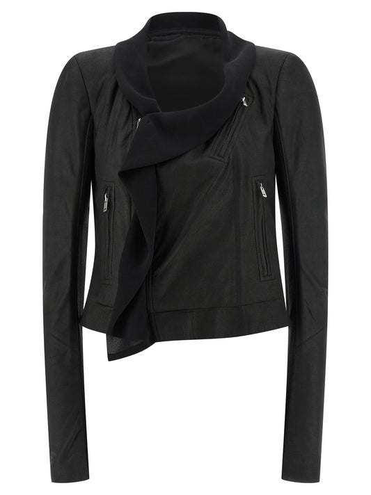 Veste en cuir d'agneau noir Rick Owens