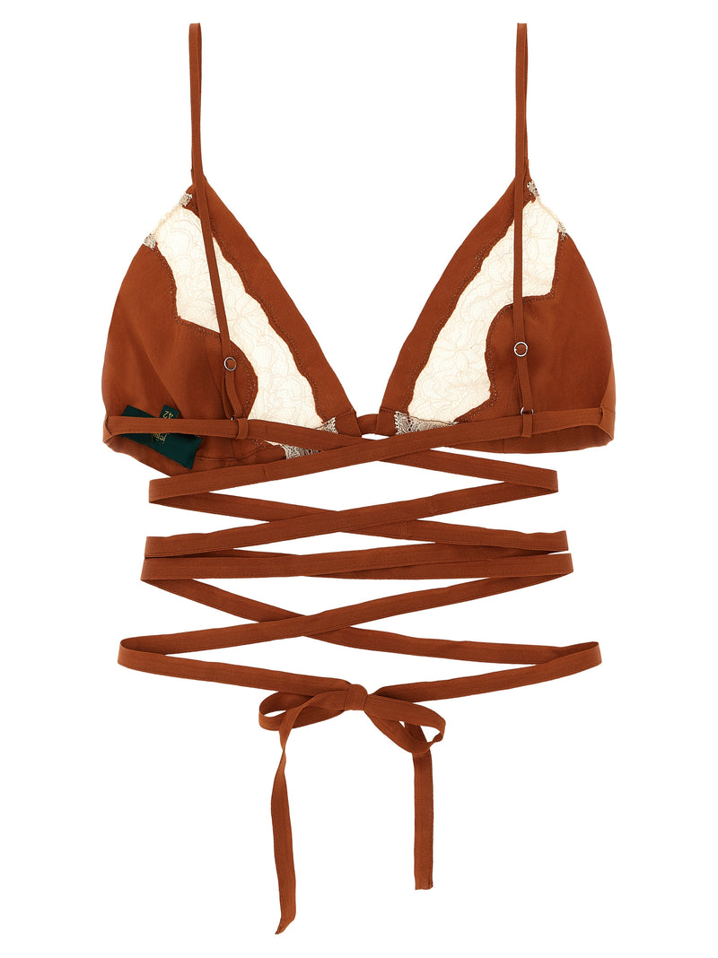 Soutien-gorge en soie marron MAISON JEJIA