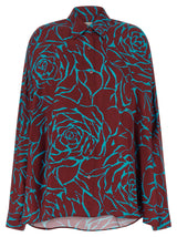 Chemisier en Viscose Bordeaux Dries Van Noten