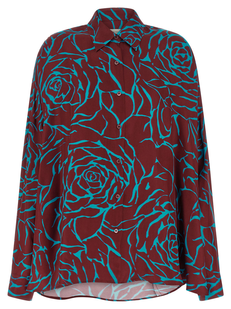 Chemisier en Viscose Bordeaux Dries Van Noten