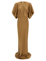 Norma Kamali Reverse Obie Beige Long Dress for Women