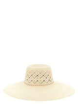 Chapeau de soleil Maison Michel en tissu beige