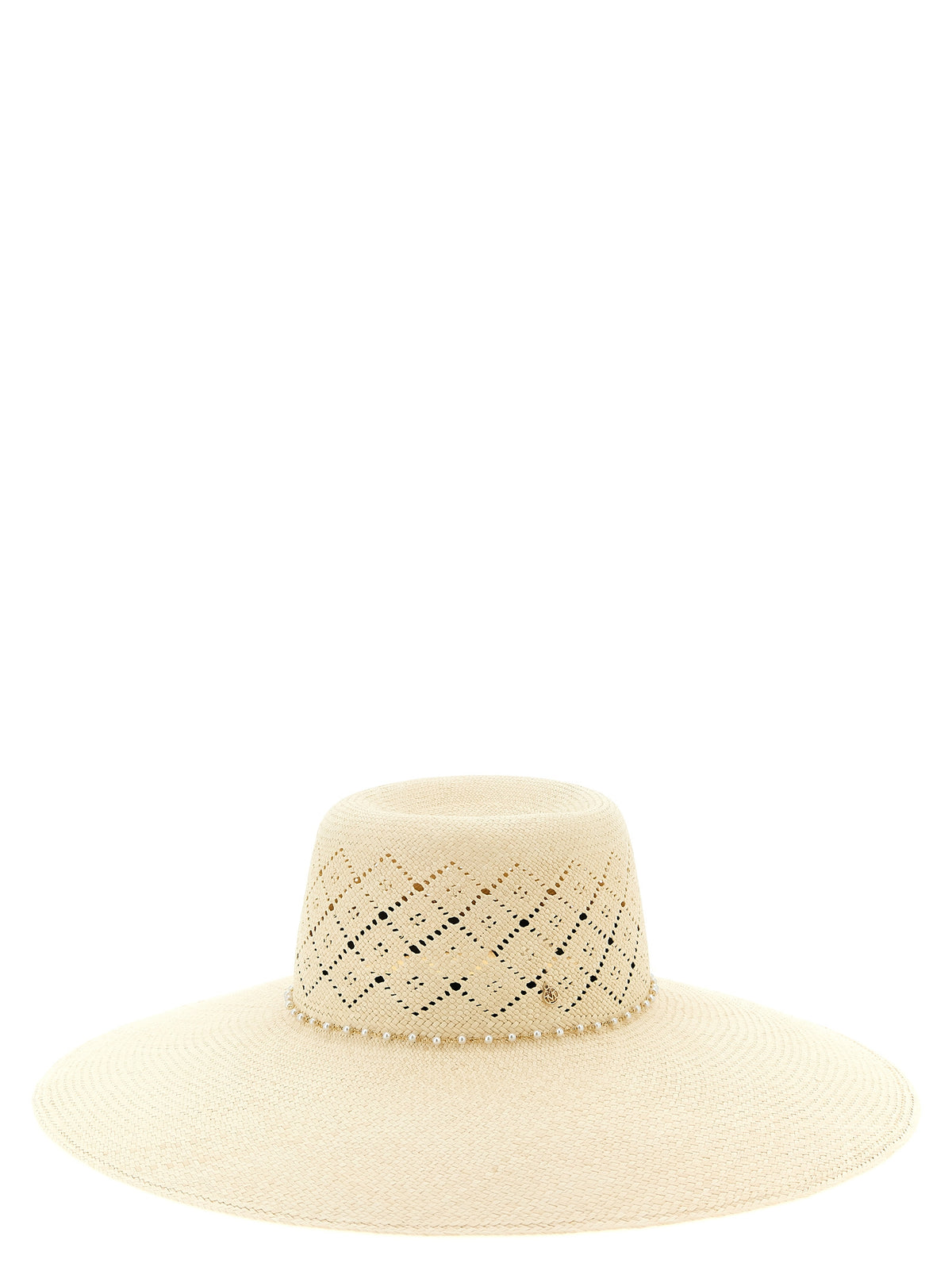 Chapeau de soleil Maison Michel en tissu beige