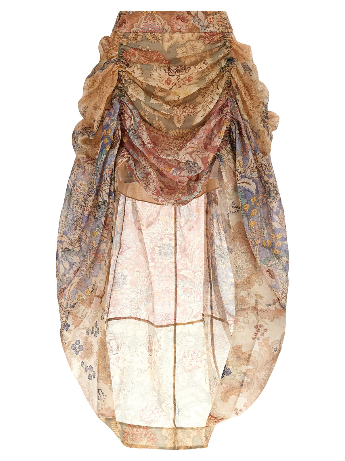 Zimmermann Multicolor Linen Midi Skirt - Rebellion Collection