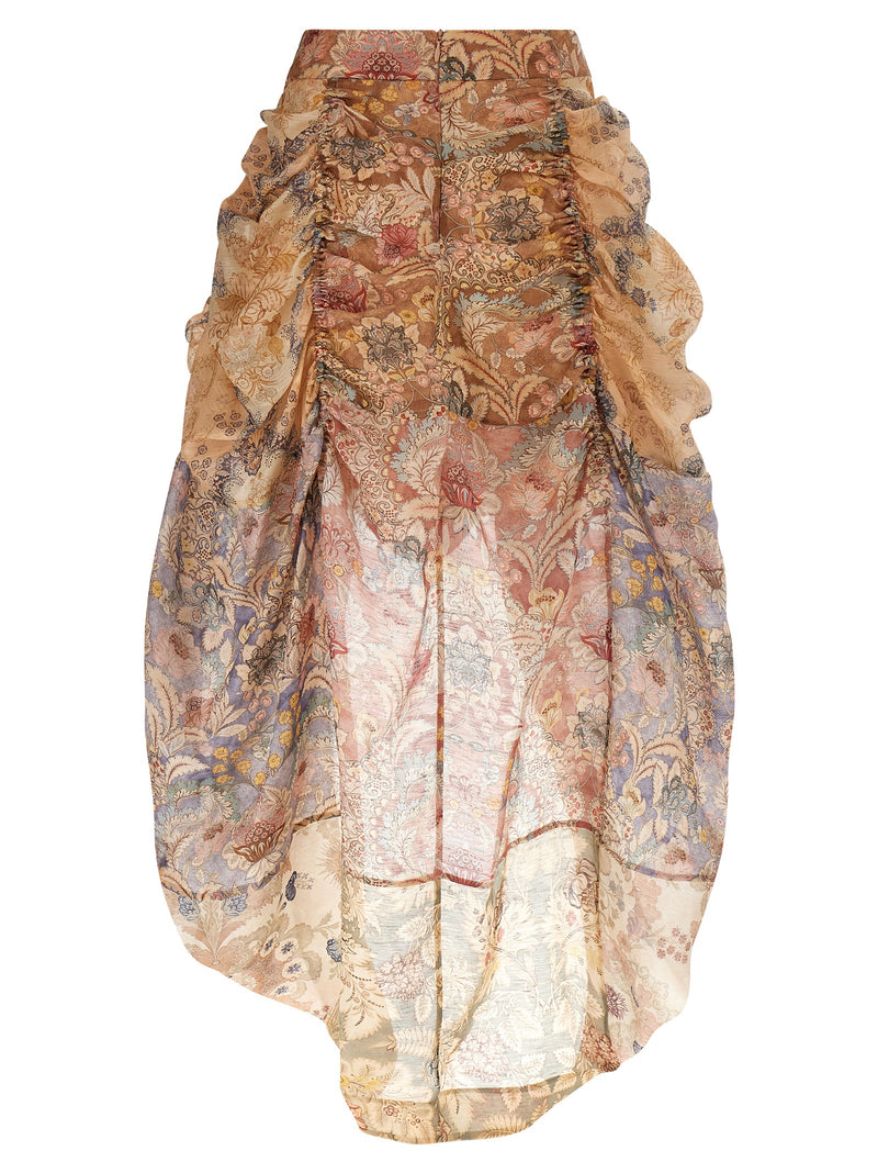 Zimmermann Multicolor Linen Midi Skirt - Rebellion Collection