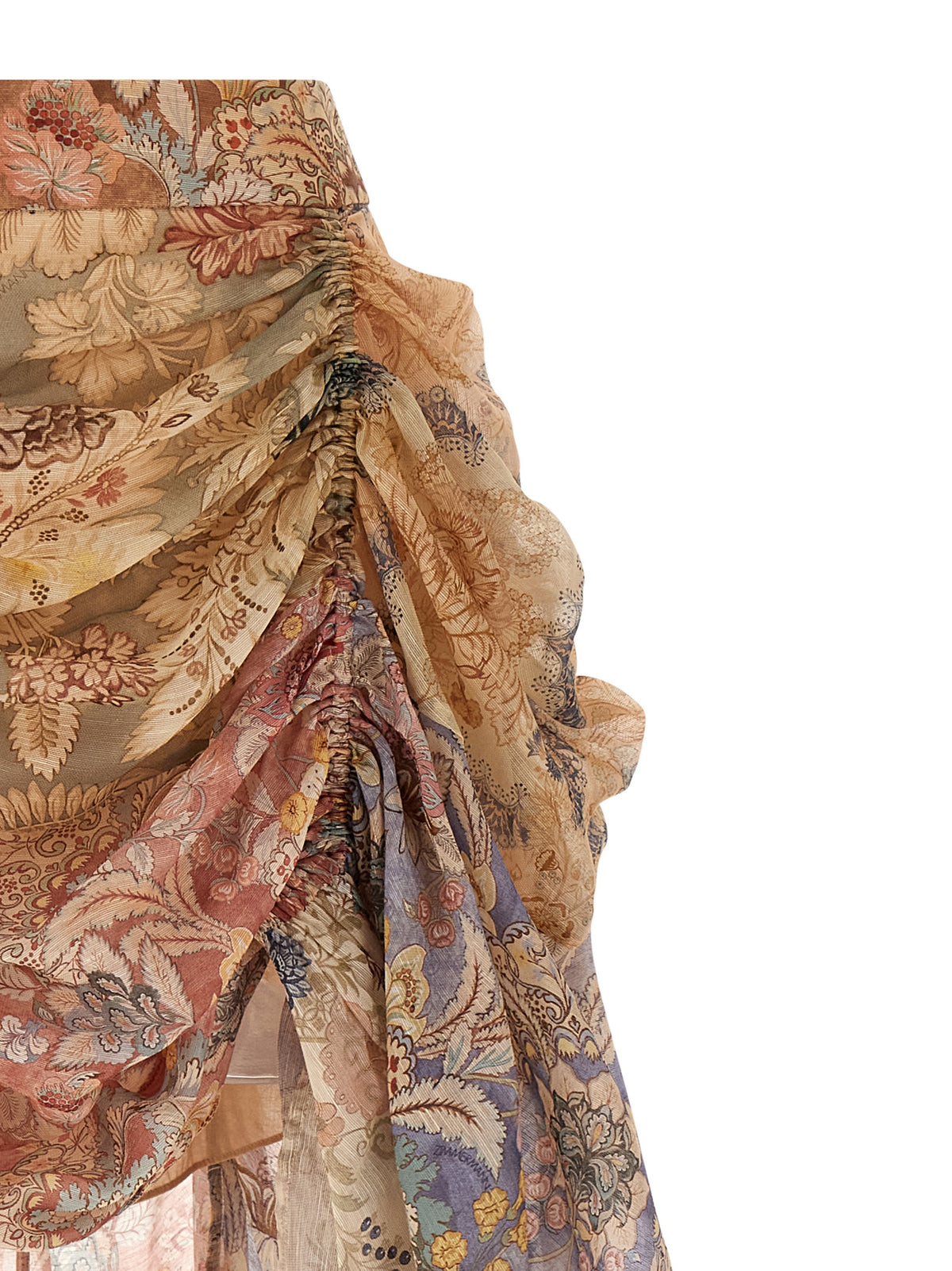 Zimmermann Multicolor Linen Midi Skirt - Rebellion Collection