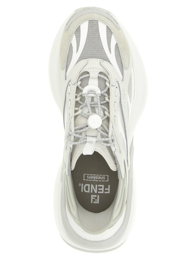 Fendi Gray Calfskin F-Light Athletic Sneakers for Women