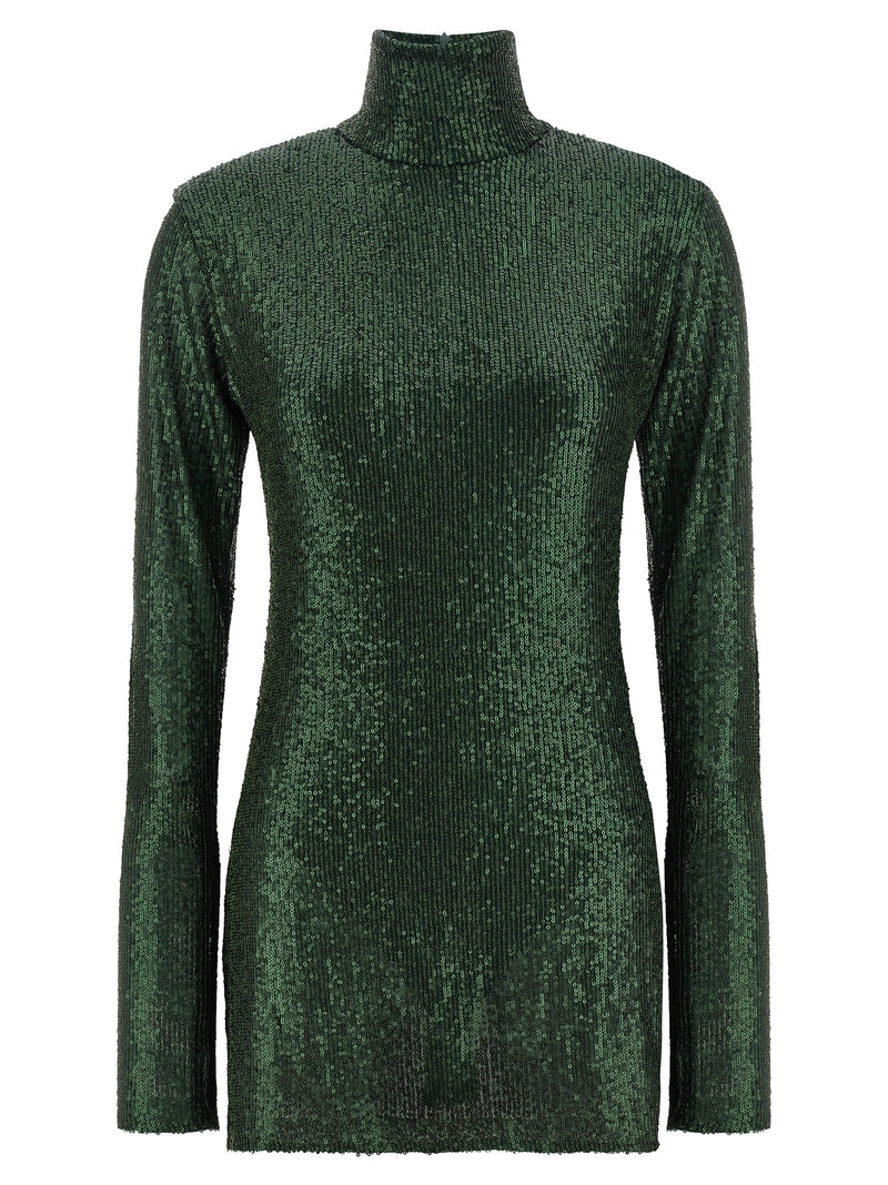 Robe courte bicolore en polyester Norma Kamali