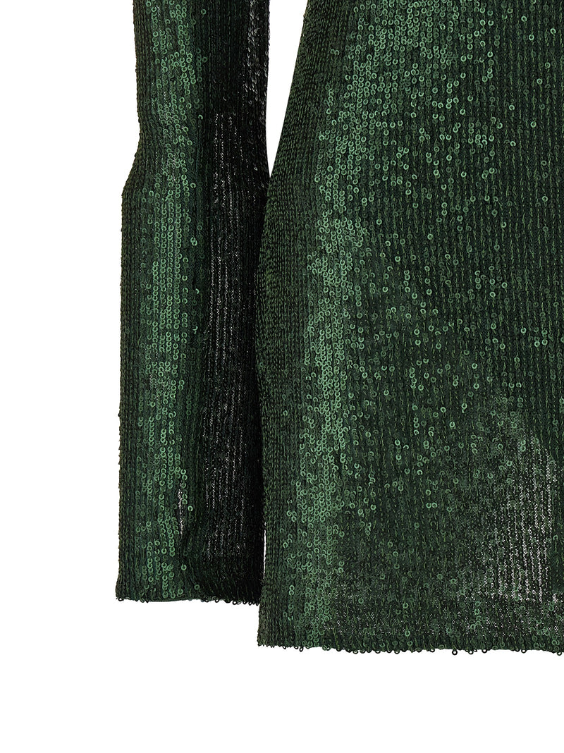 Robe courte bicolore en polyester Norma Kamali