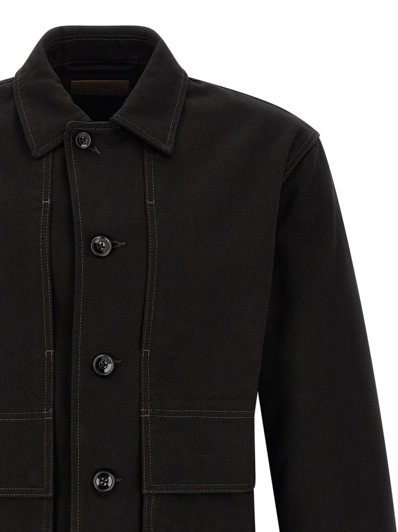 Lemaire Black Cotton Denim Jacket