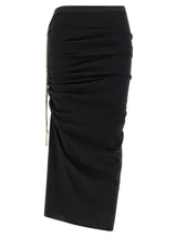 Jupe mi-longue en coton noir Rick Owens