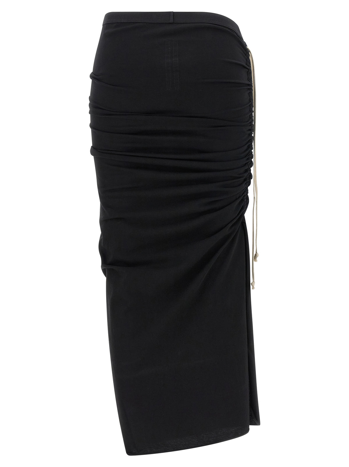 Jupe mi-longue en coton noir Rick Owens