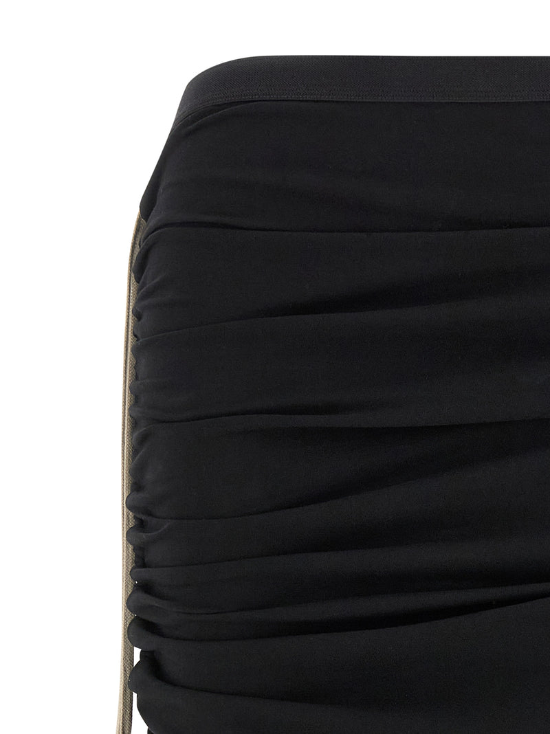 Jupe mi-longue en coton noir Rick Owens