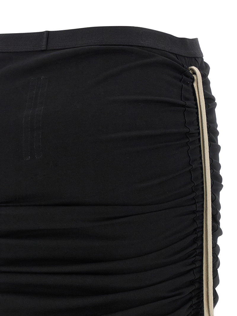 Jupe mi-longue en coton noir Rick Owens