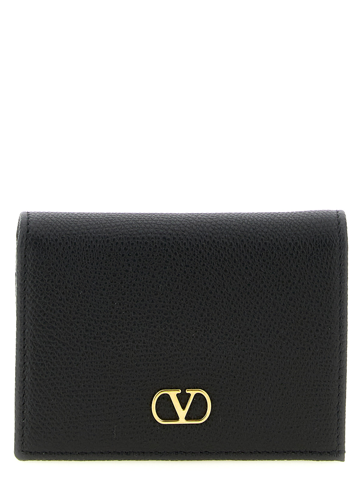 Porte-cartes Valentino Garavani en cuir de veau noir