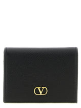 Porte-cartes Valentino Garavani en cuir de veau noir