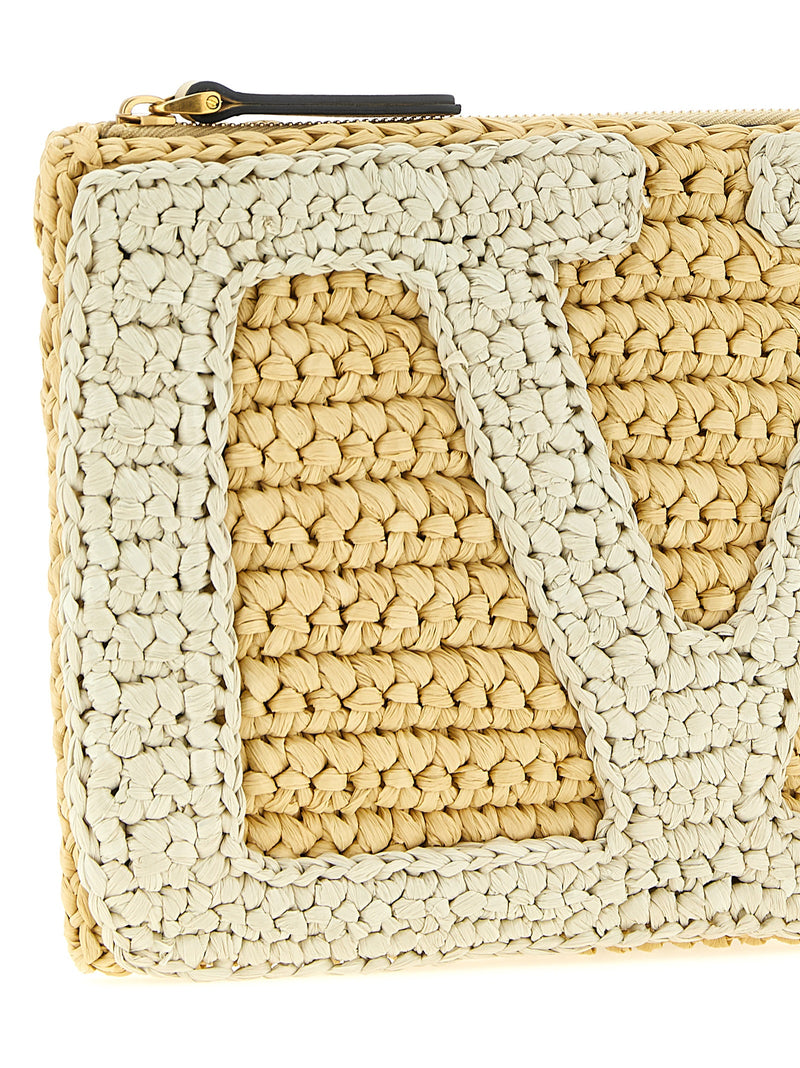 Valentino Garavani White Viscose Clutch Bag