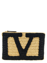 Valentino Garavani Black Viscose Clutch Bag - Viva Superstar Crochet