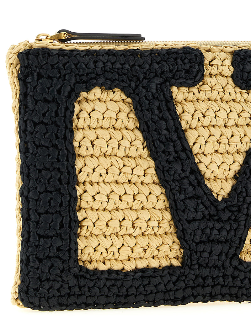 Valentino Garavani Black Viscose Viva Superstar Crochet Clutch