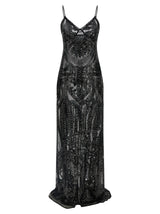Robe longue noire en polyester Norma Kamali