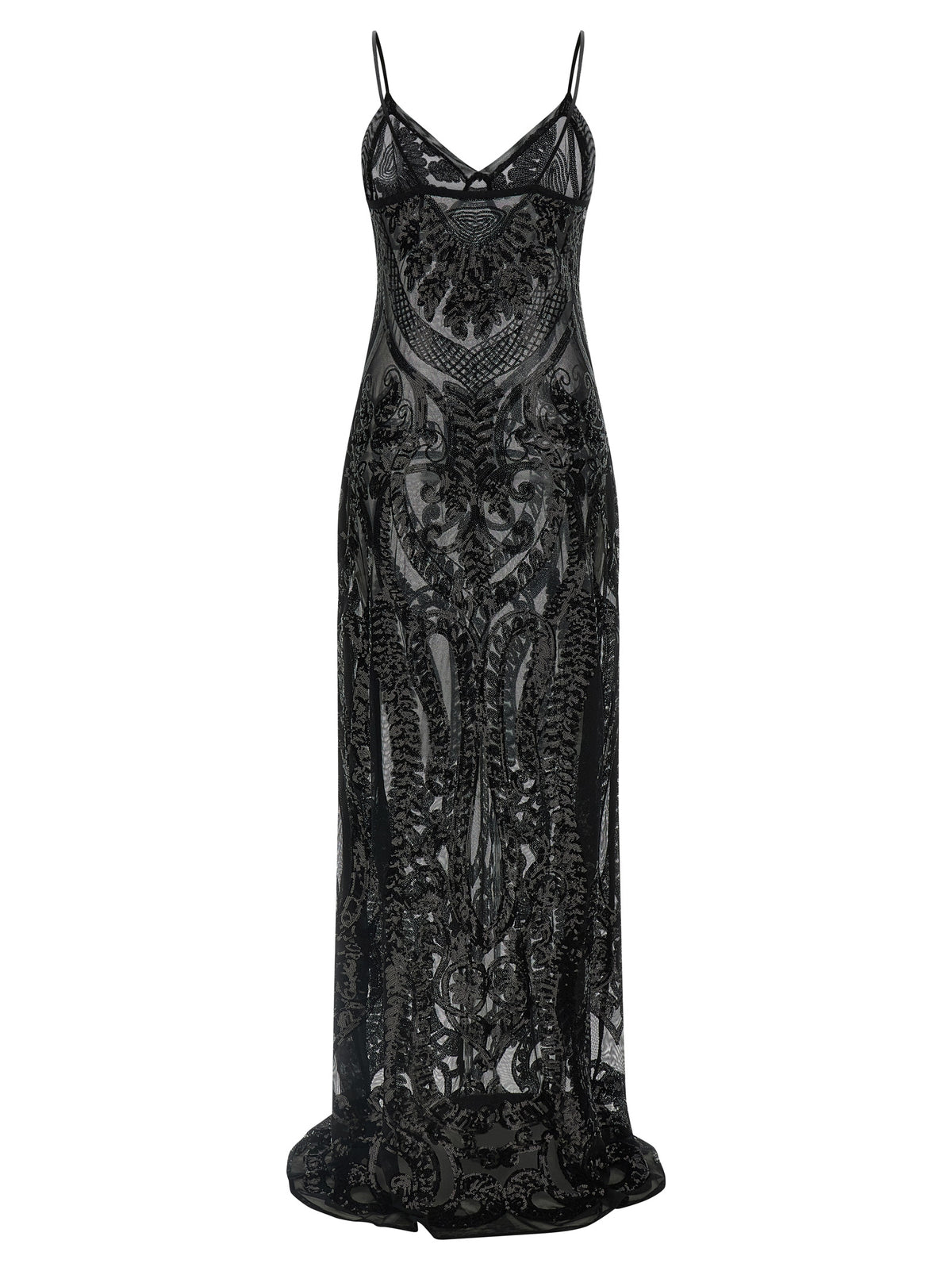 Robe longue noire en polyester Norma Kamali