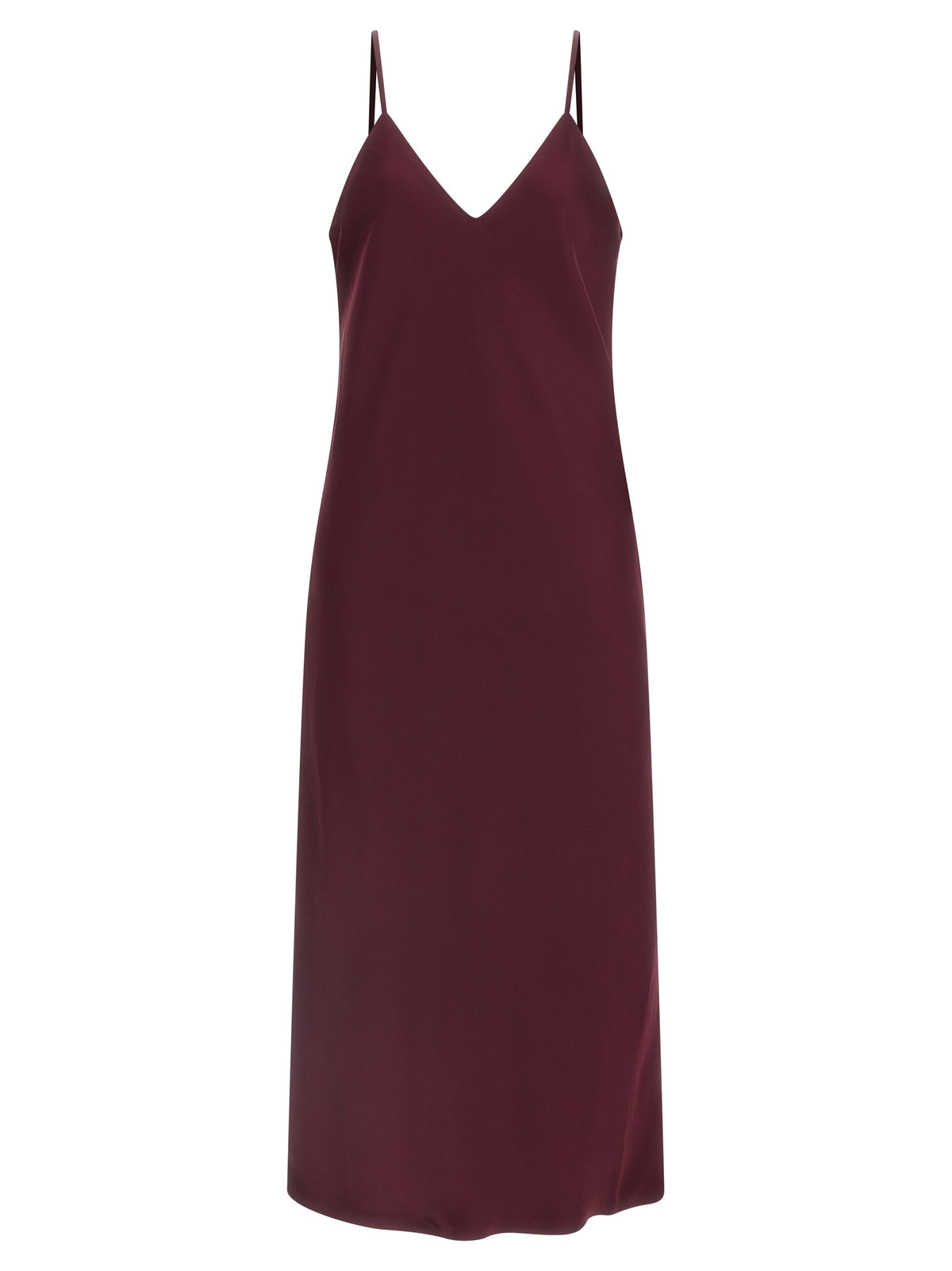 Norma Kamali Bias Slip Midi Dress in Bordeaux