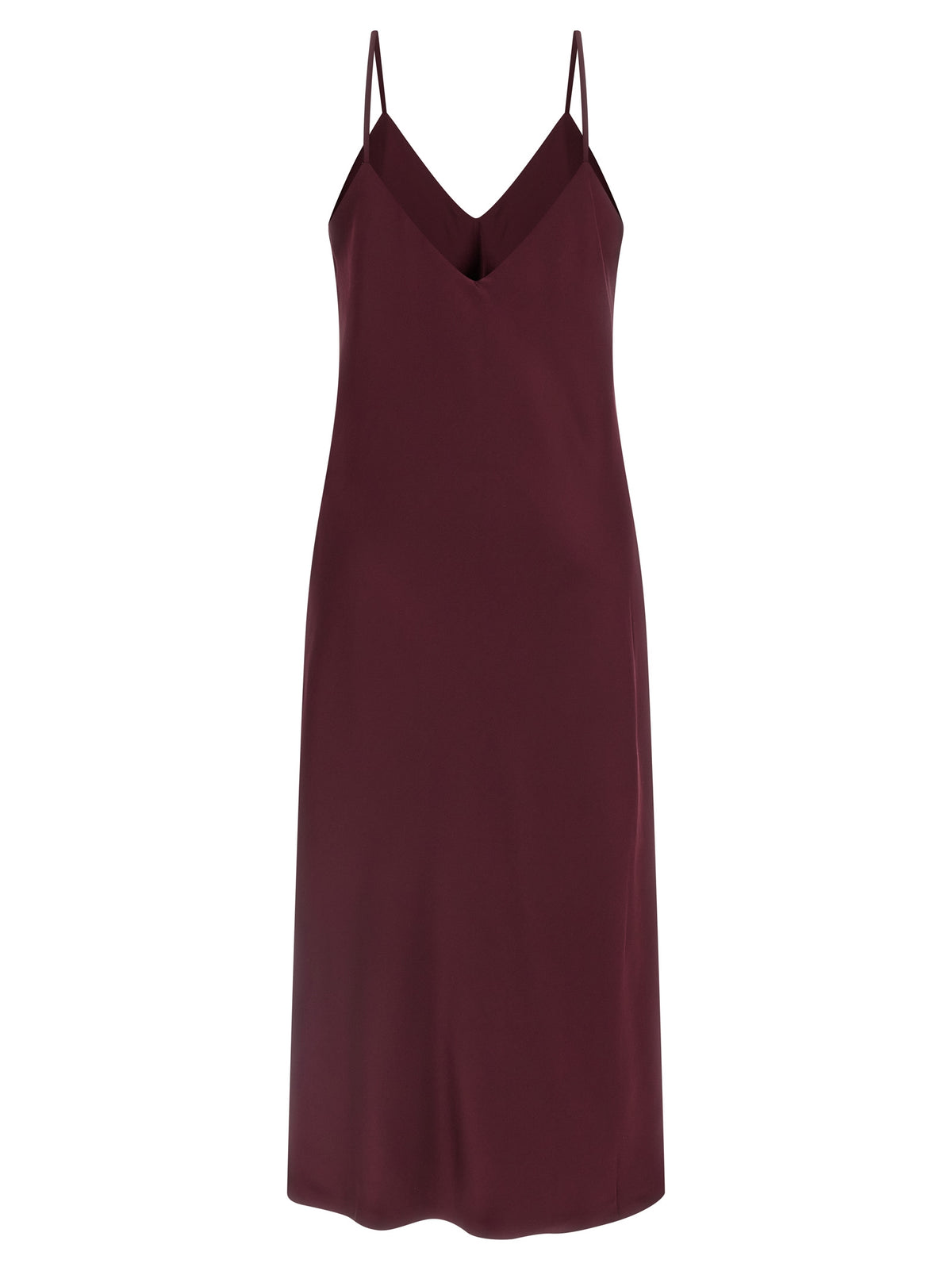 Norma Kamali Bias Slip Midi Dress in Bordeaux