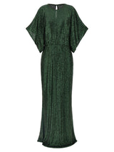 Norma Kamali Reverse Obie Bicolor Long Dress in Green