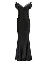 Norma Kamali Grace Black Long Dress with Sequins