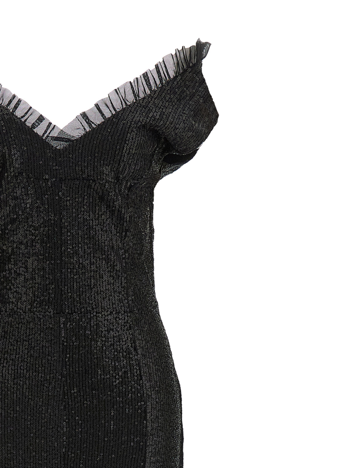 Norma Kamali Grace Black Long Dress with Sequins