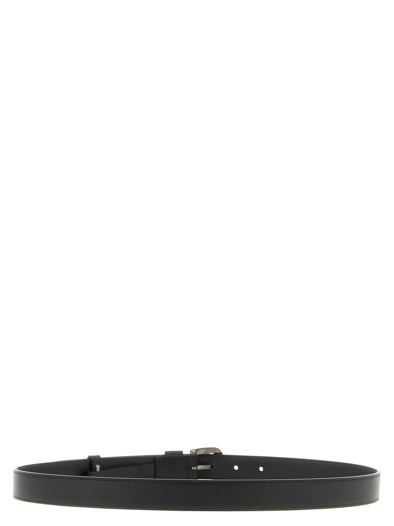 Ceinture classique en cuir de veau noir Valentino Garavani