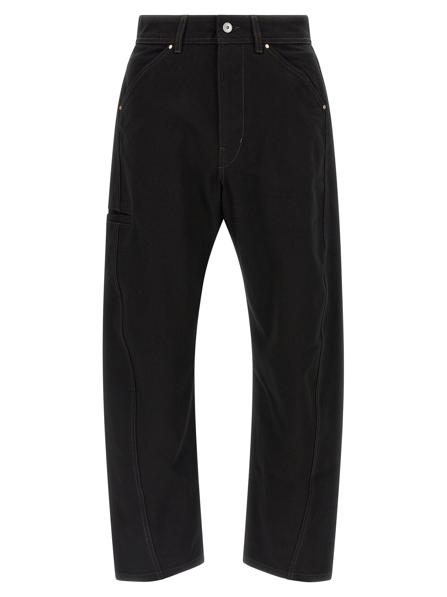 Lemaire Black Cotton Relaxed Fit Jeans