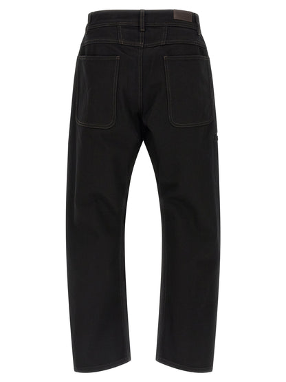 Lemaire Black Cotton Relaxed Fit Jeans