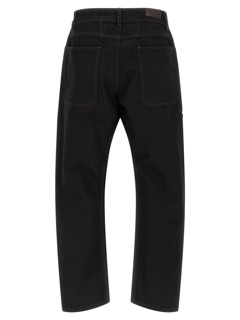Lemaire Black Cotton Relaxed Fit Jeans