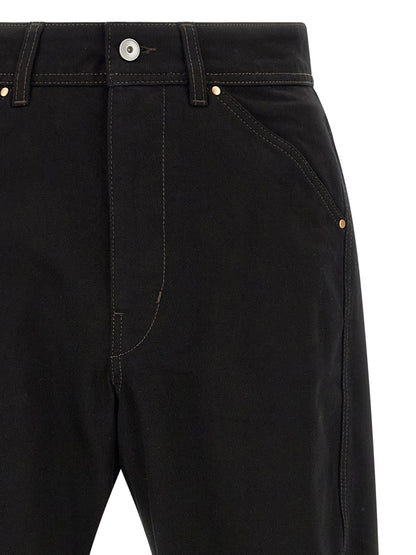 Lemaire Black Cotton Relaxed Fit Jeans