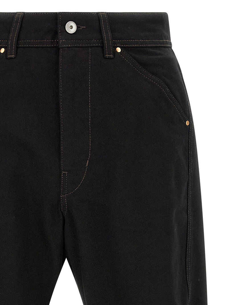 Lemaire Black Cotton Relaxed Fit Jeans